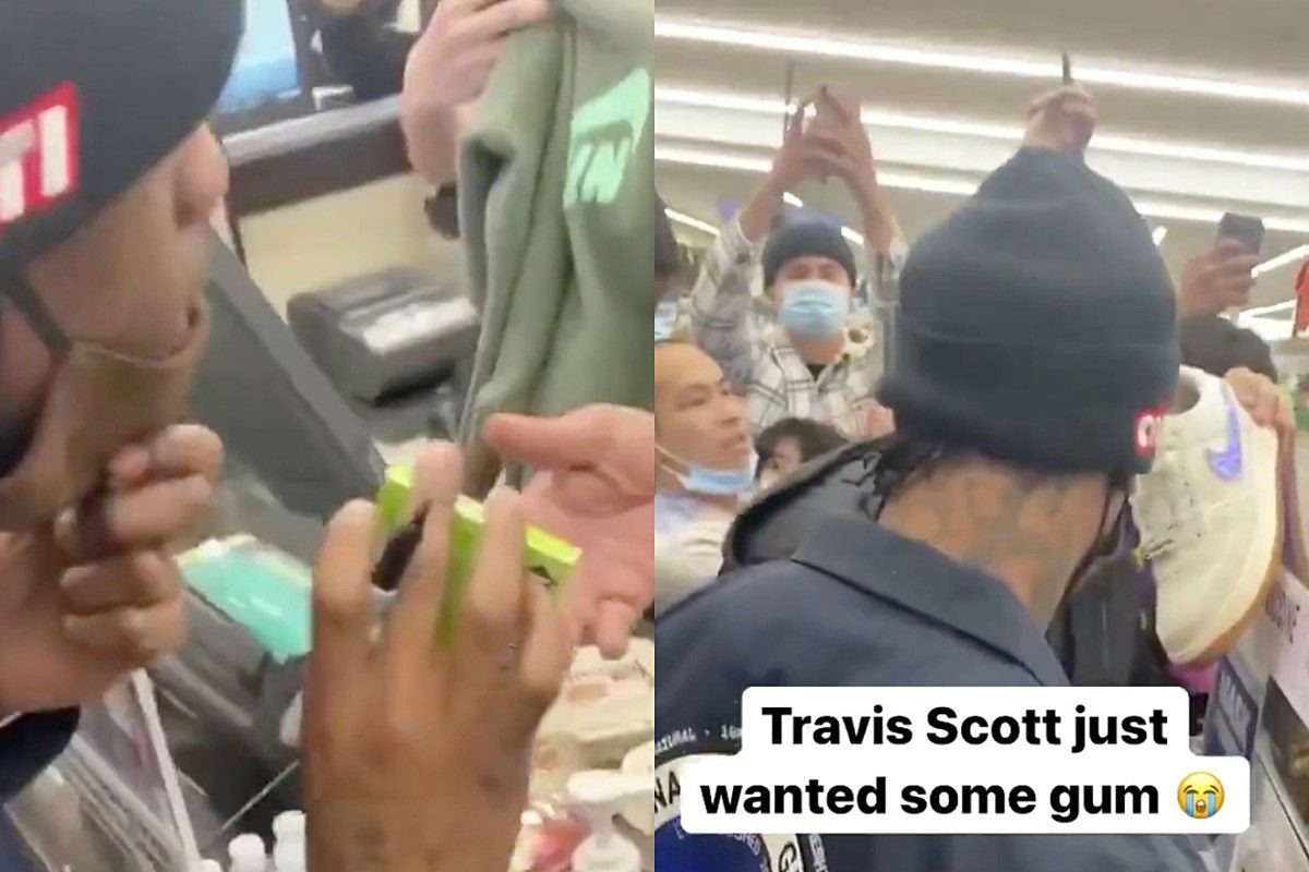 Fans Mob Travis Scott as He Tries to Buy Gum at Grocery Store – Watch