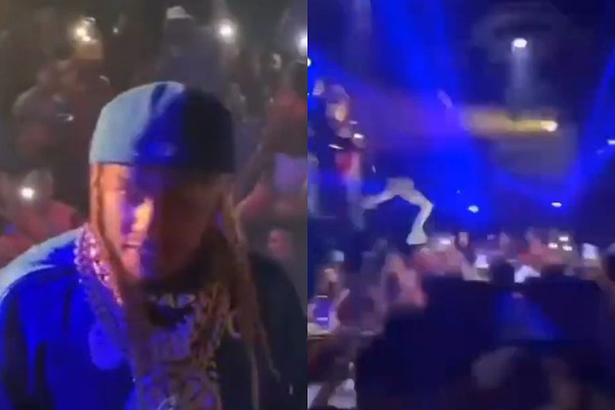6ix9ine Performs Packed Concert, Stage Dives Into Crowd – Watch