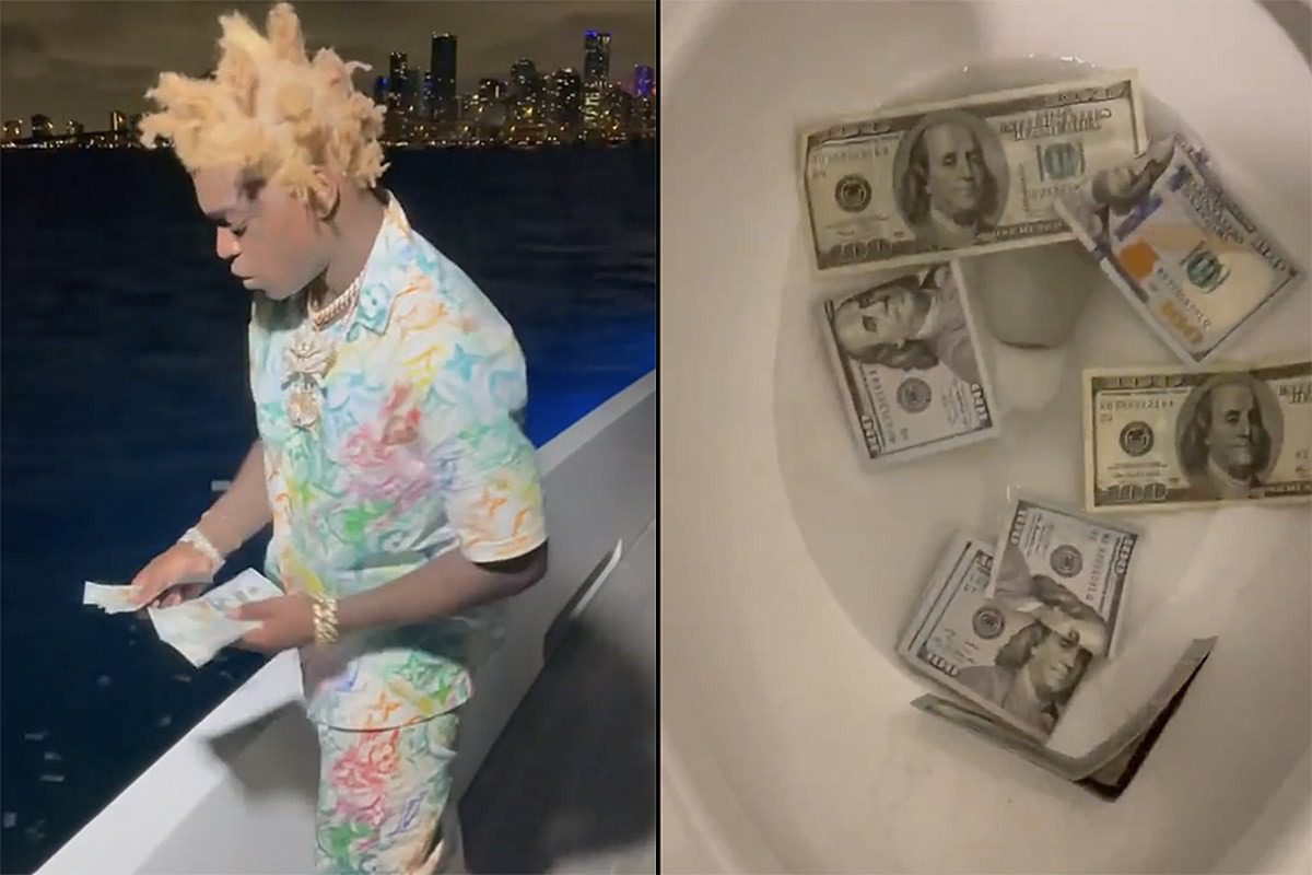 Videos Show Kodak Black Throwing Money Off a Boat and Flushing It Down a Toilet – Watch