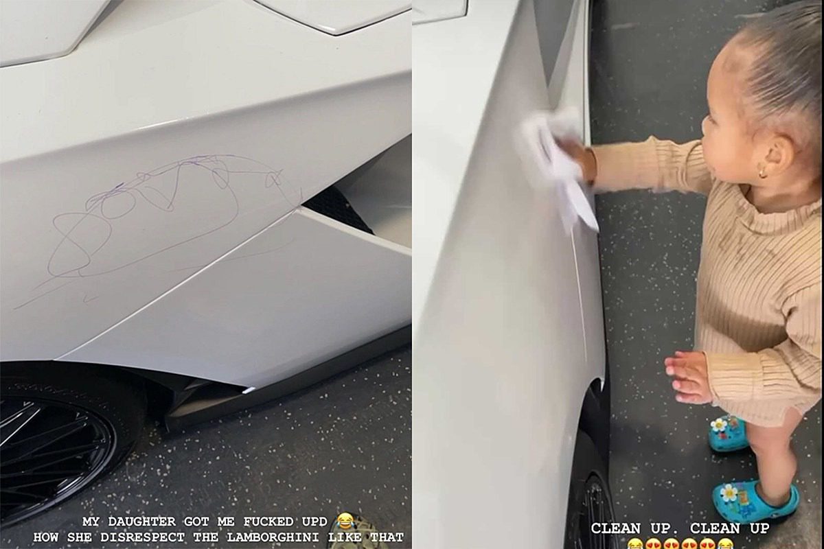 YG’s Daughter Draws on His Lamborghini