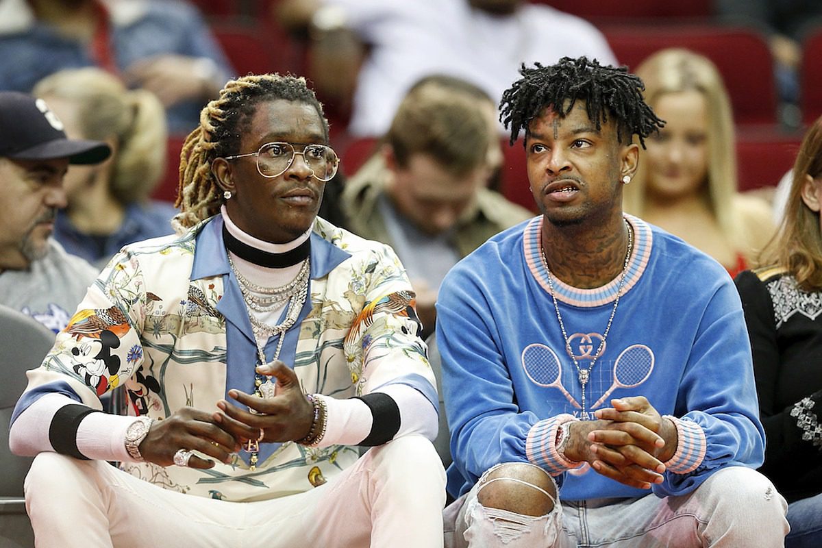 Young Thug Grabs 21 Savage's Phone After 21 Calls Him a 'Birthday Girl' – Watch