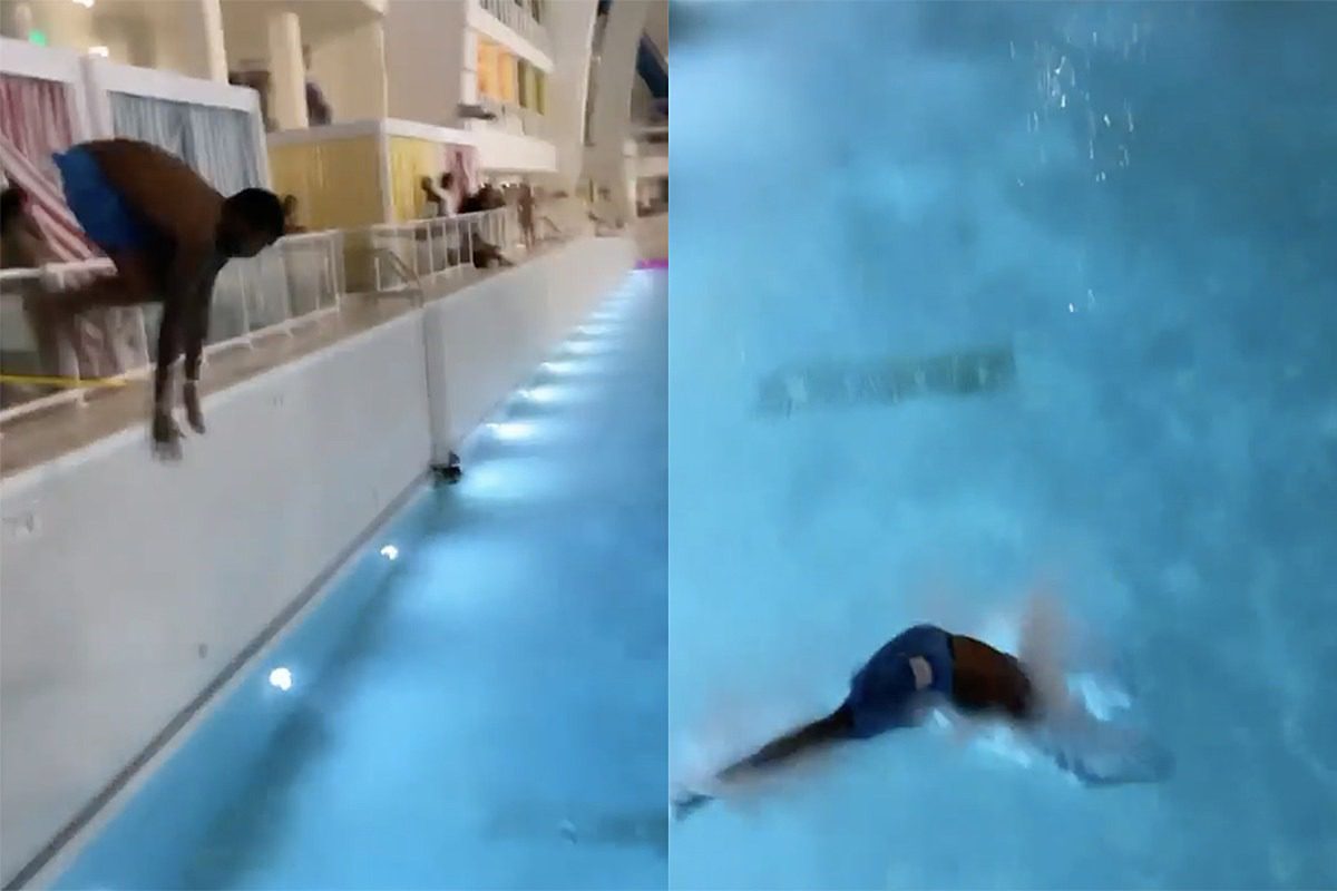 Meek Mill Attempts to Dive Into Swimming Pool, Hilariously Fails – Watch