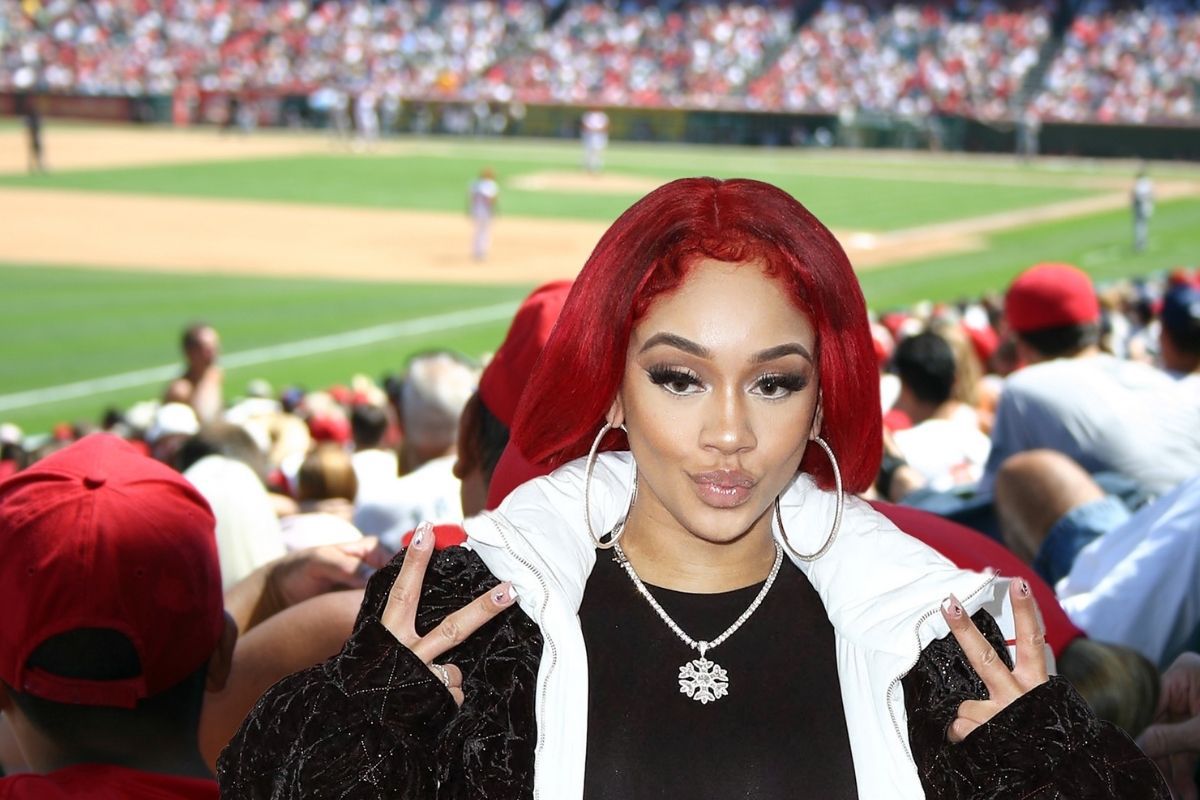 Saweetie Throws First Pitch At Dodgers’ Game With Sky-High Heels And Long Bedazzled Nails