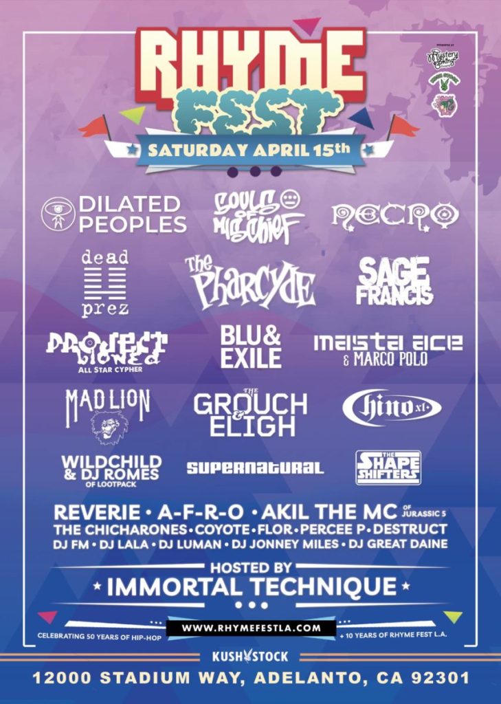 Rhyme Fest 2023 Once In A Life Time Line-Up Announced, Going Down April 15th In California