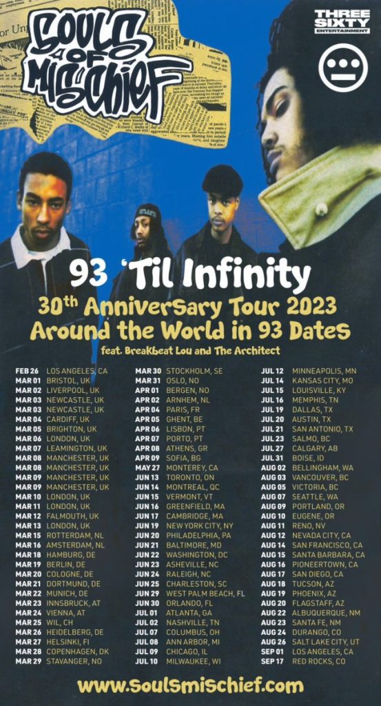 Souls Of Mischief Announce “93 ‘Til Infinity” 30th Anniversary Tour With 93 Dates Around The World