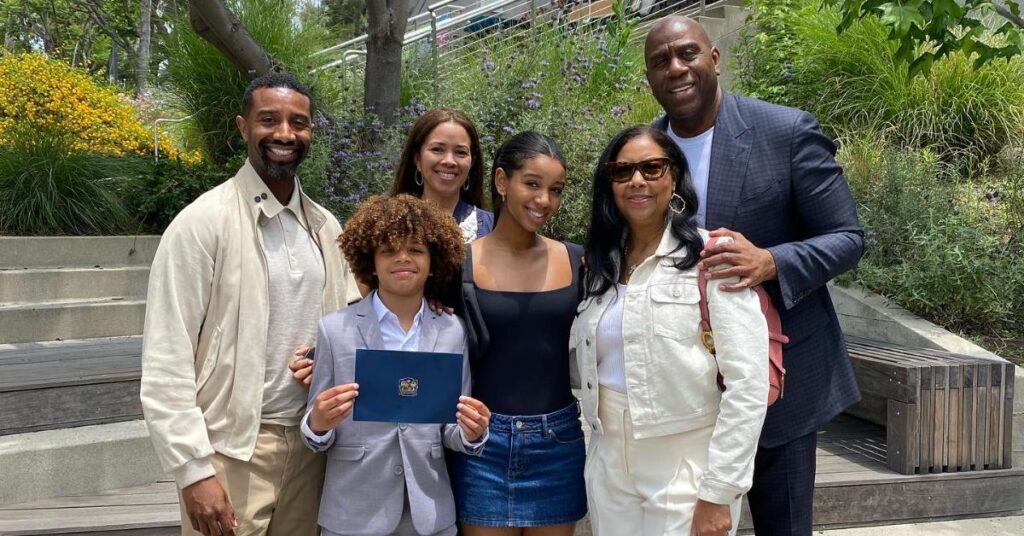 magic johnson proud grandchildren dont yet understand how famous