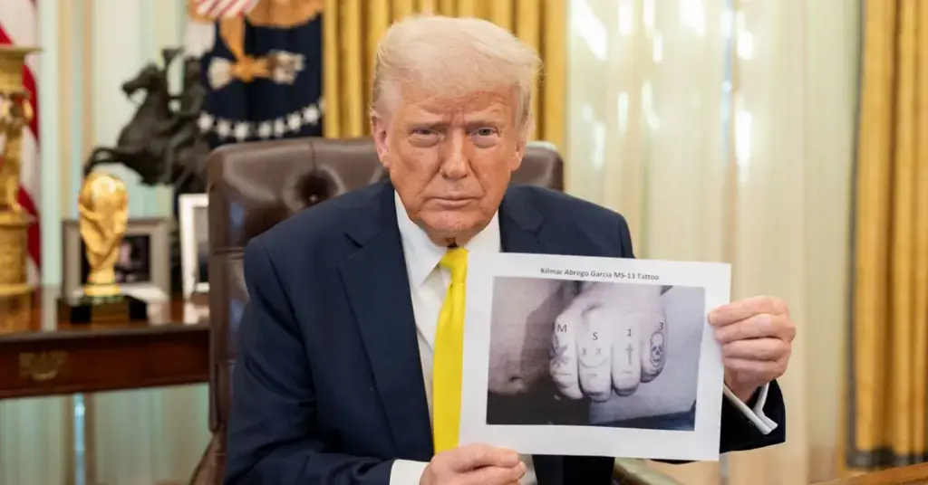 ‘Embarrassing’: Donald Trump Ridiculed for Believing Kilmar Abrego Garcia Has ‘MS-13’ Tattooed on His Knuckles in Photoshopped Image