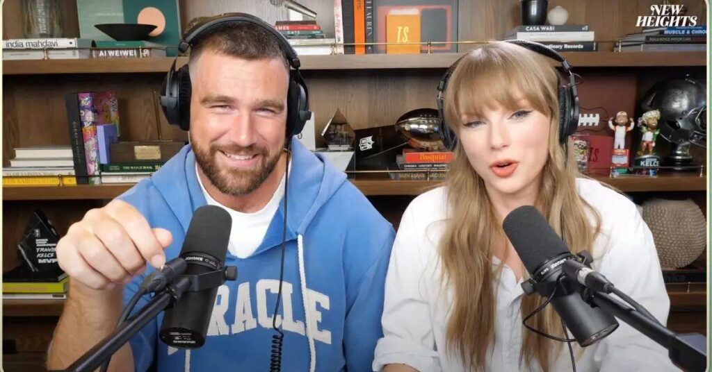 Photo of Travis Kelce and Taylor Swift started dating in 2023.