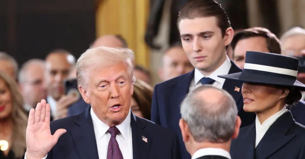 Photo of Barron Trump currently travels between New York and Washington D.C.