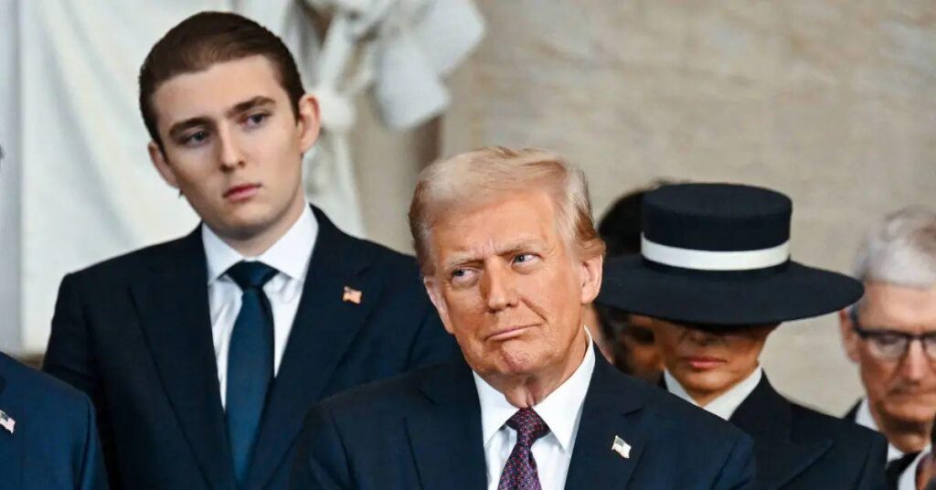 Photo of Barron Trump currently travels between New York and Washington D.C.