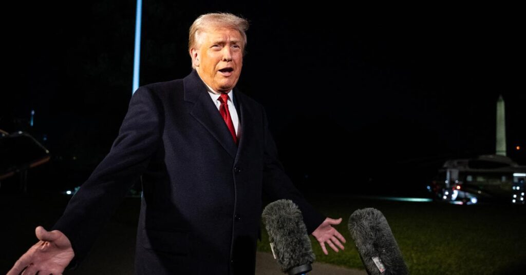 Image of Donald Trump bashed Democrats while discussing the 2028 election.