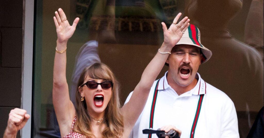 image of Taylor Swift's new song 'Wood' alludes to Travis Kelce's manhood.
