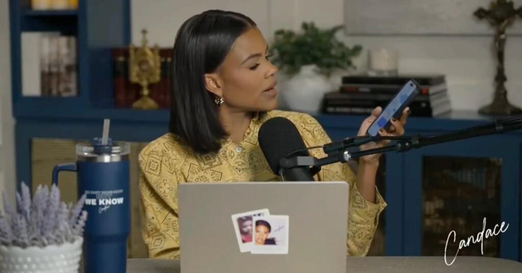 Image of Candace Owens shared her alleged text chain with Charlie Kirk on her podcast.