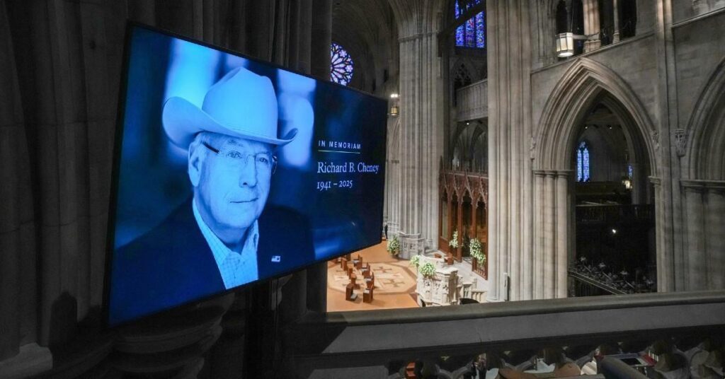 Photo of George W. Bush called Dick Cheney a 'friend' at this funeral.