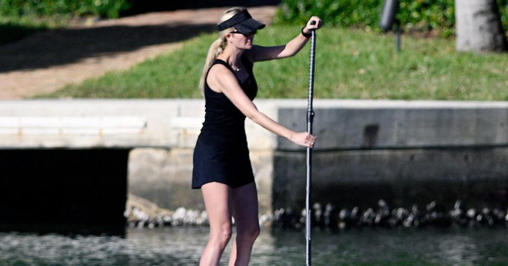 Photo of Ivanka Trump was alone for the paddleboarding outing.