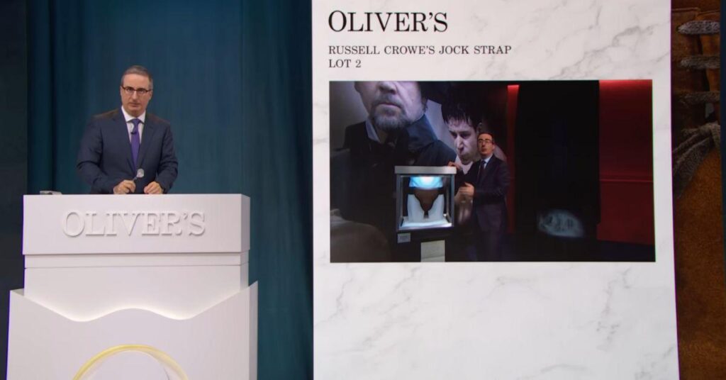 image of John Oliver launched an auction to help local public media stations.