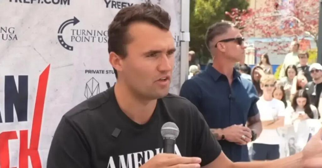 Image of Charlie Kirk was murdered while speaking at Utah Valley University.