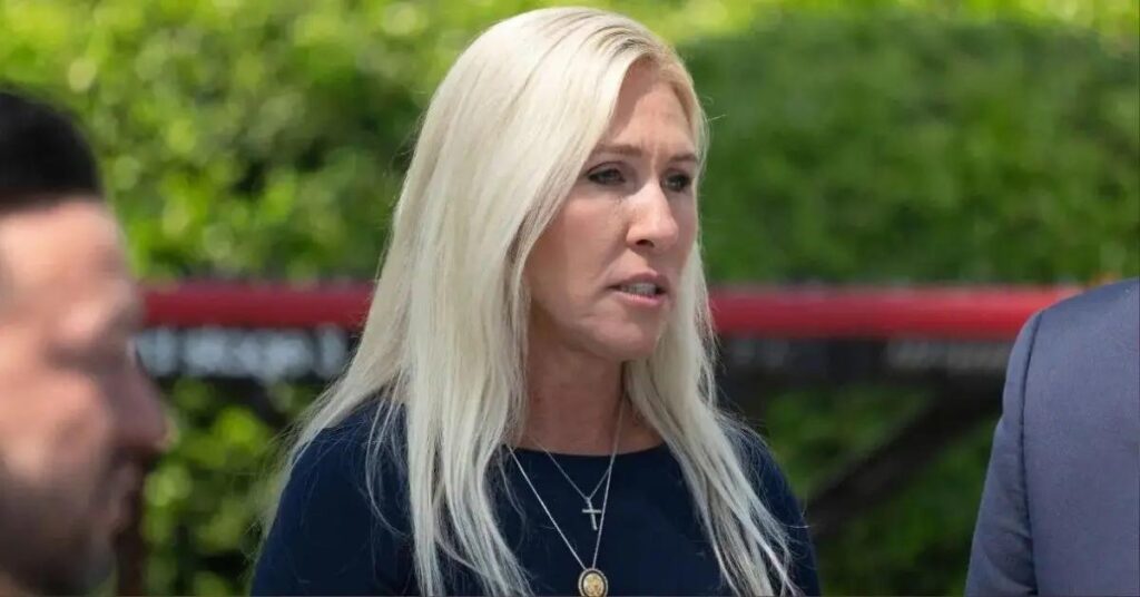 Photo of Marjorie Taylor Greene claimed her fallout with Donald Trump was over Jeffrey Epstein.