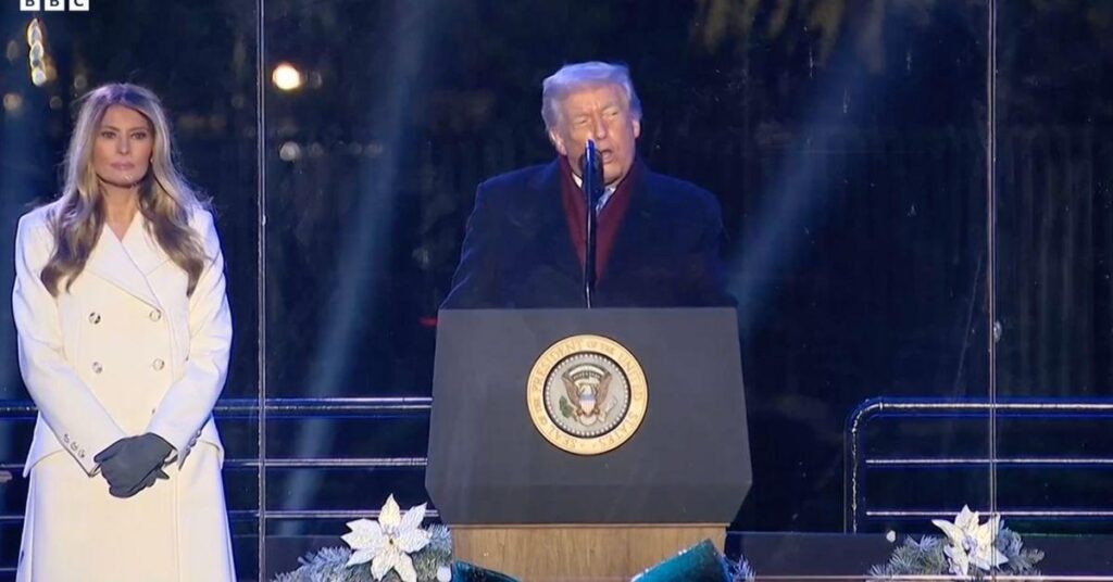 Donald Trump Trolled by Critics ‘Impressed’ With His Ability to ‘Count Down From 5’ as Wife Melania Lights National Christmas Tree: Watch
