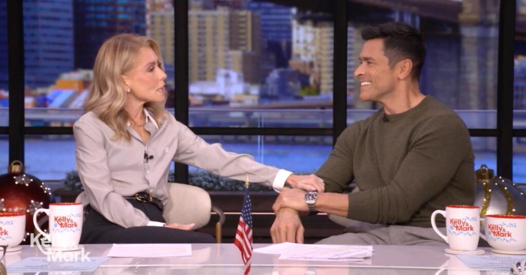 Image of Kelly Ripa joked sharing a bed with Mark Consuelos is 'why' she got married.