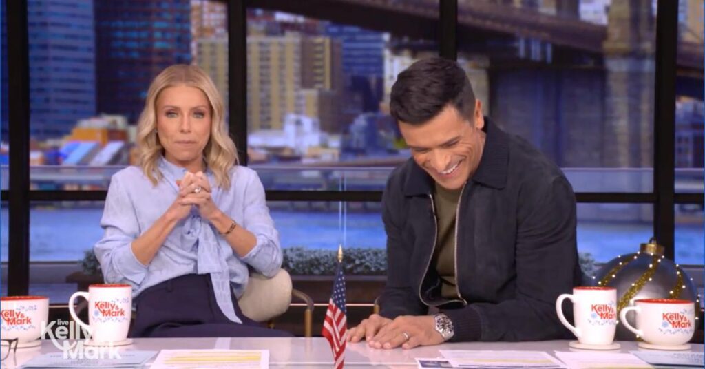 Image of Mark Consuelos got a kick out of his wife Kelly Ripa's frantic morning.