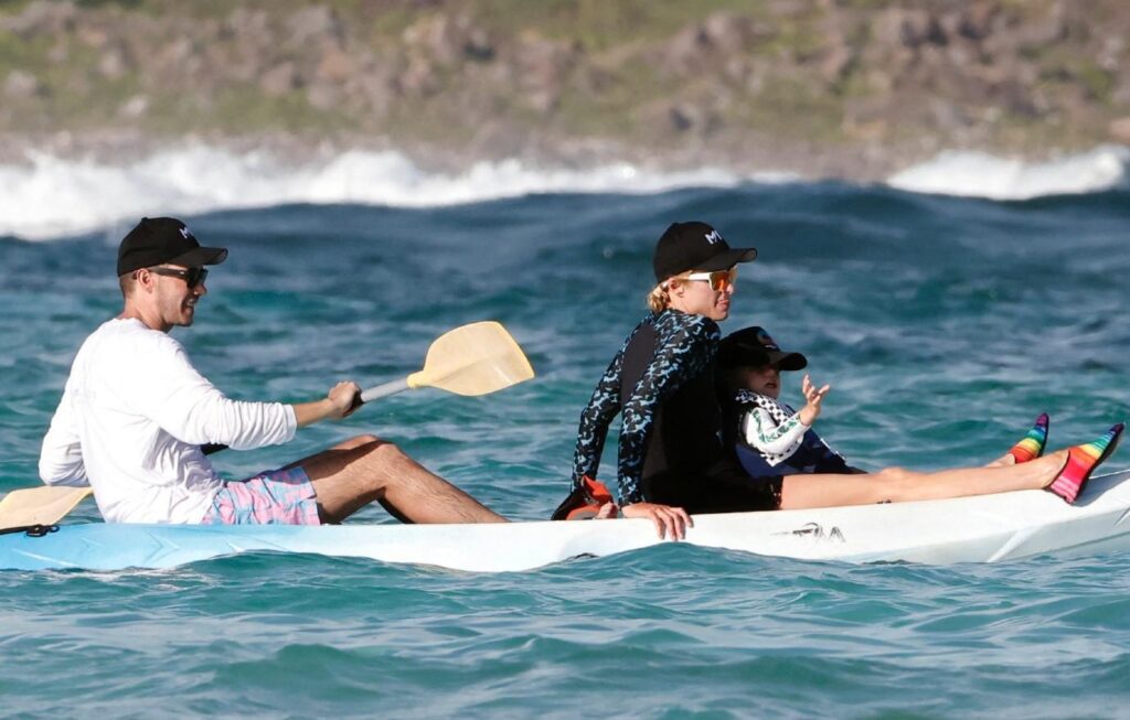Photo of Paris Hilton was spotted in St. Barths along with her husband and son.