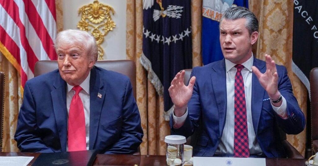 Image of Donald Trump hosted a cabinet meeting with Pete Hegseth on Tuesday, December 2.