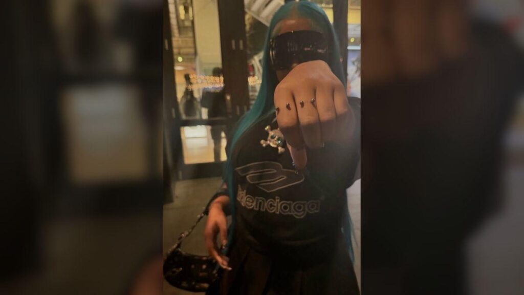 Image of North West previously showed off her dermal piercing.