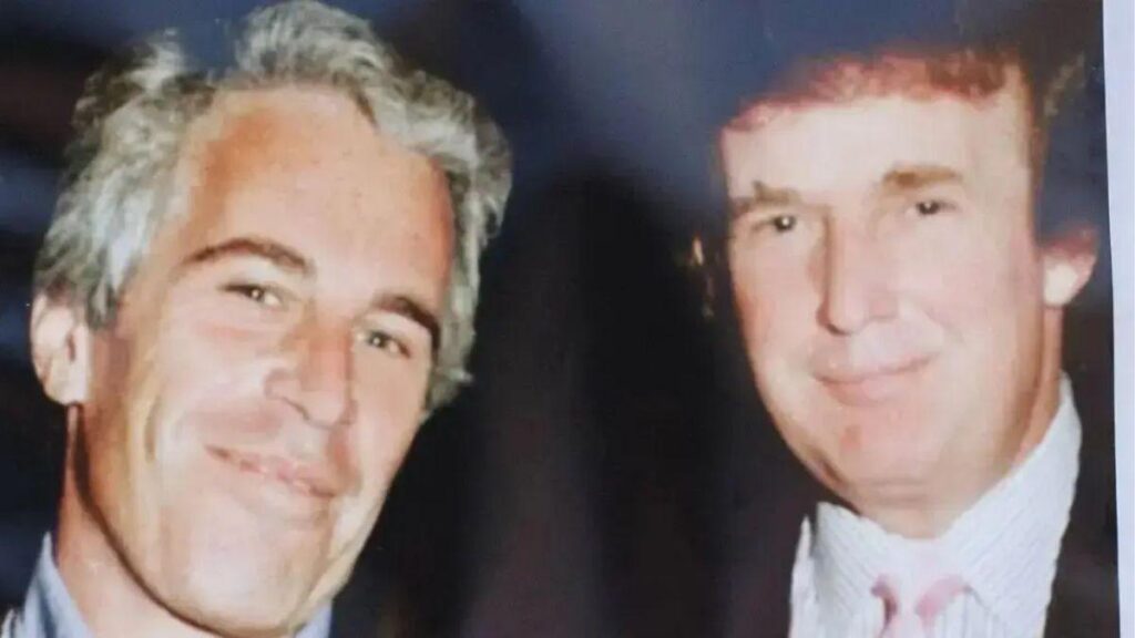 image of Jeffrey Epstein's brother Mark claimed the dead pedophile 'had dirt' on the president.