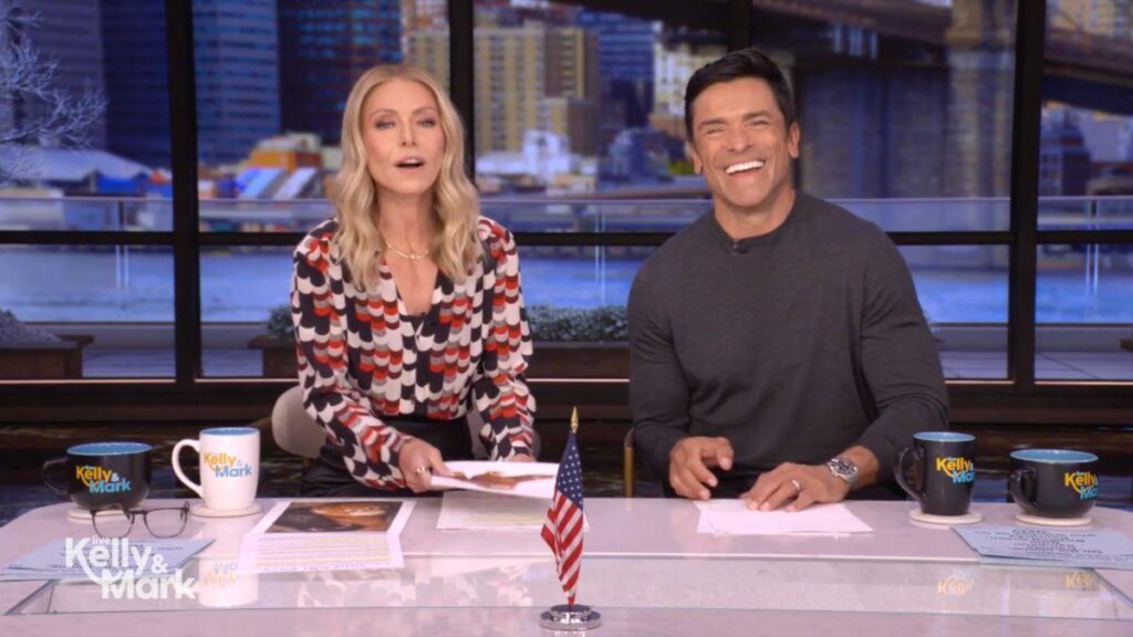 Image of Kelly Ripa and Mark Consuelos slept at a hotel 'across the street' in order to host 'Live.'
