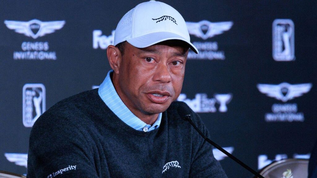 Image of Tiger Woods suffered a car crash.