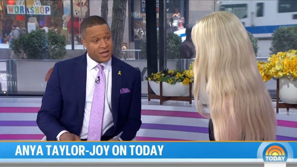 Image of Craig Melvin asked Anya Taylor-Joy what the 'connection' is between Joni Mitchell and Princess Peach.