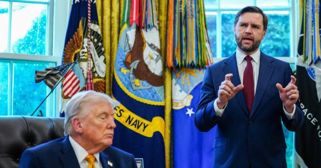 image of The White House faced criticism over posts by Donald Trump and J. D. Vance.